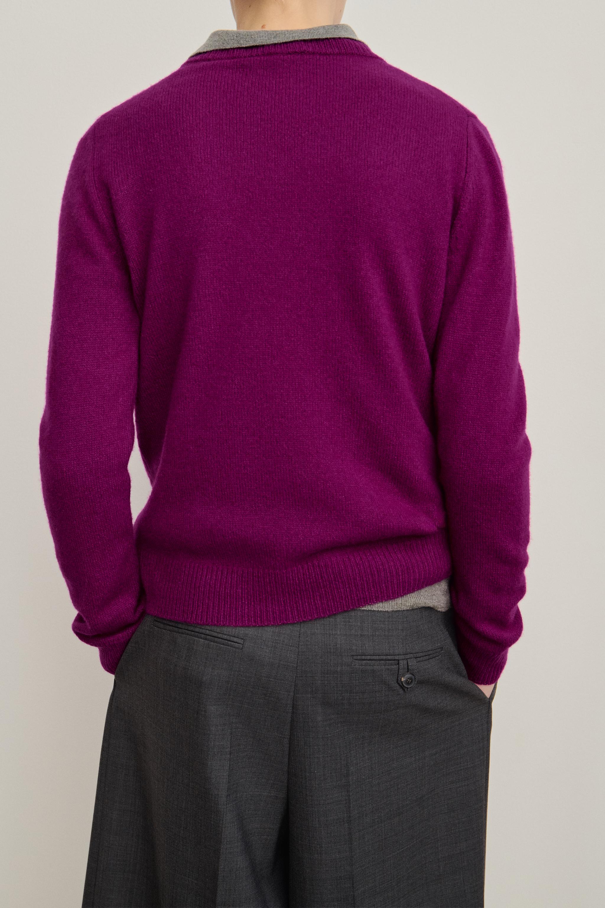 PULL UNI EN CACHEMIRE ET LAINE